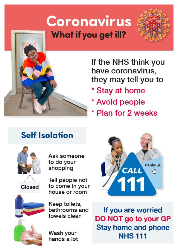 Coronavirus - Easy Read: If you think you're unwell (PDF)