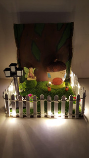 Ray Boardman's Adult with Learning Disability Fairy Garden With Fairy Lights.